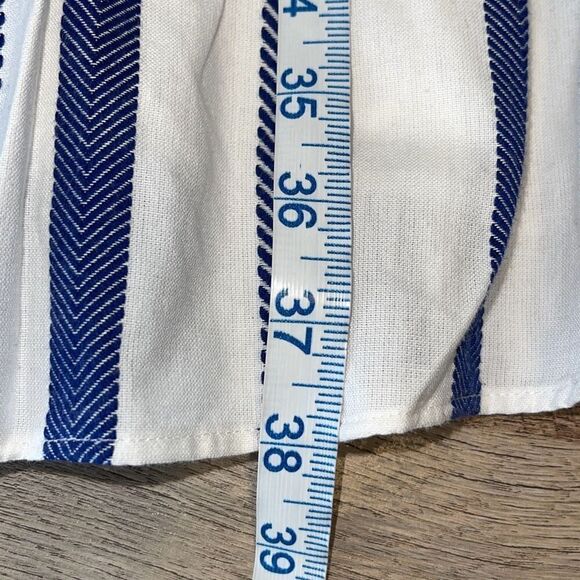 Sail to Sable STS Womens Striped Smocked Sleeveless Sundress Navy White Large NW - Picture 11 of 11